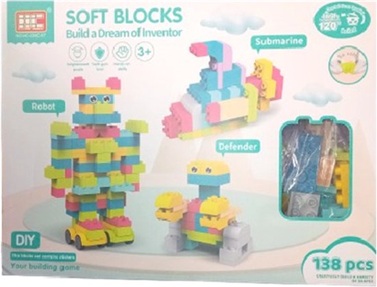 Usme - Soft Blocks - build a dream of inventor - building game - speelgoed - 138 pcs van Usme