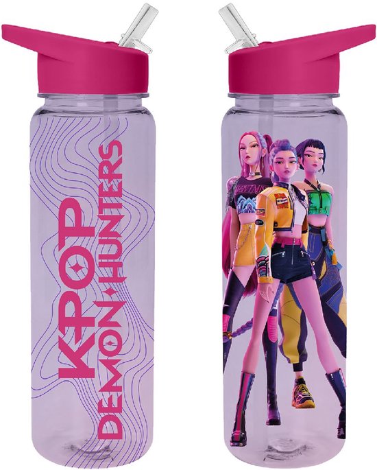 van der Meulen K-Pop Demon Hunters sportfles 750ml plastic roze.