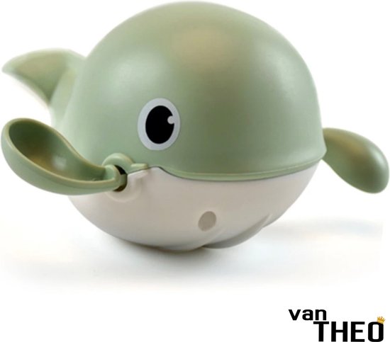 van Theo® - Badspeeltje Walvis - Opwindbaar Badspeelgoed - Water Speelgoed voor in Bad - Mint Groen - Vanaf 1 jaar van van Theo®