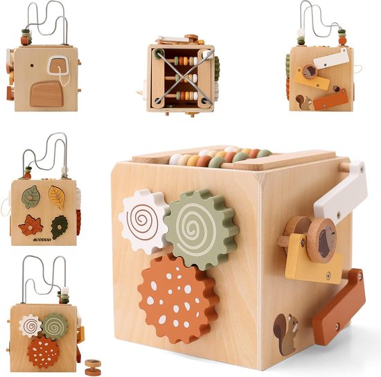 VANDIAH® Houten Motoriek Kubus-Educatief Speelgoed-Veilig-Stimulerend en Duurzaam van VANDIAH®