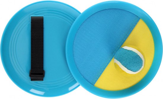 Vang- en Werpspel met bal en velcro blauw geel van Aosom
