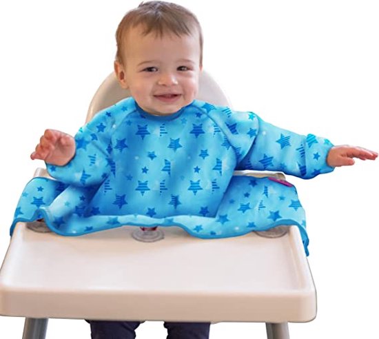 Vangslabbetje met mouwen - Full Body-slabbetje - Waterdichte babyslabbetje - Wasbaar - Extra zuignapjes voor bevestiging aan kinderstoelen - Speenslabbetje - BLW - Slabbetje met lange mouwen van $