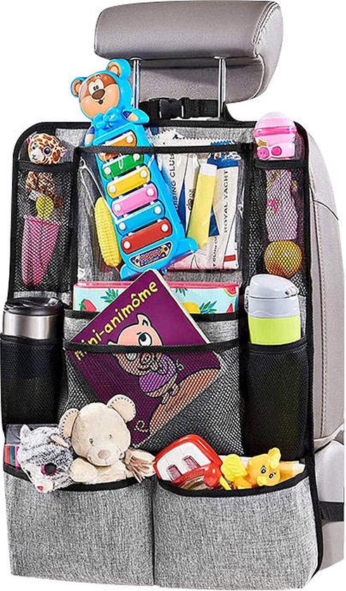 Vannons - Autostoel Organizer - Auto Organizer voor Kinderen - Met iPadhouder - Grijs van Vannons