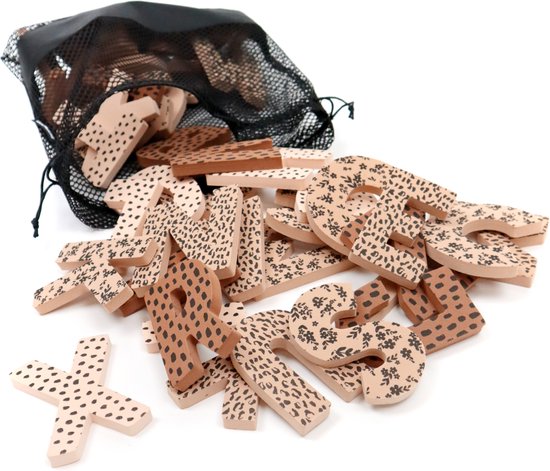 VanPauline - Badspeelgoed - Alfabet - Bad & Douche - Foam - Nudekleuren van vanPauline