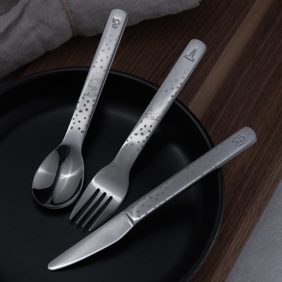 Vargen & Thor Pippi Langkous kinderbestek - 9-delig - zilver van Vargen & Thor