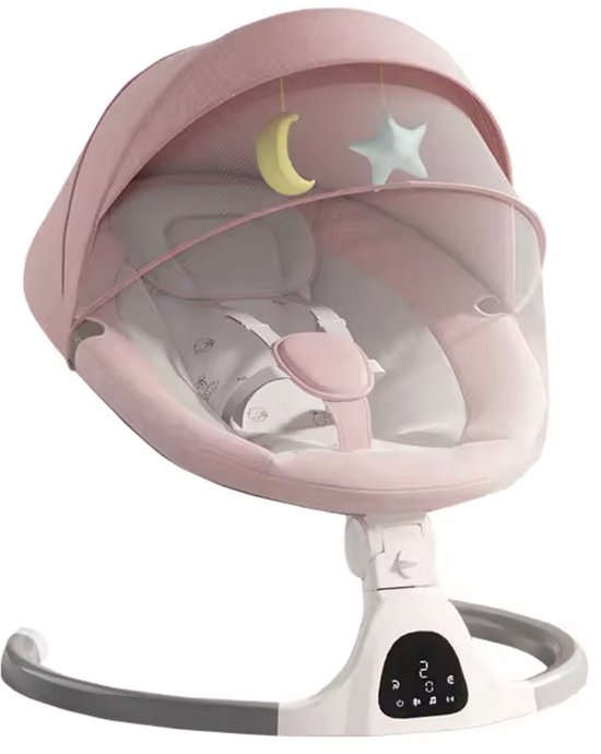 Varnox Elektrische Wipstoel - Wipstoel - Babystoel - Baby Swing - Schommelstoel - Elektrisch - Afstandsbediening - Bluetooth voor muziek - Roze van Varnox