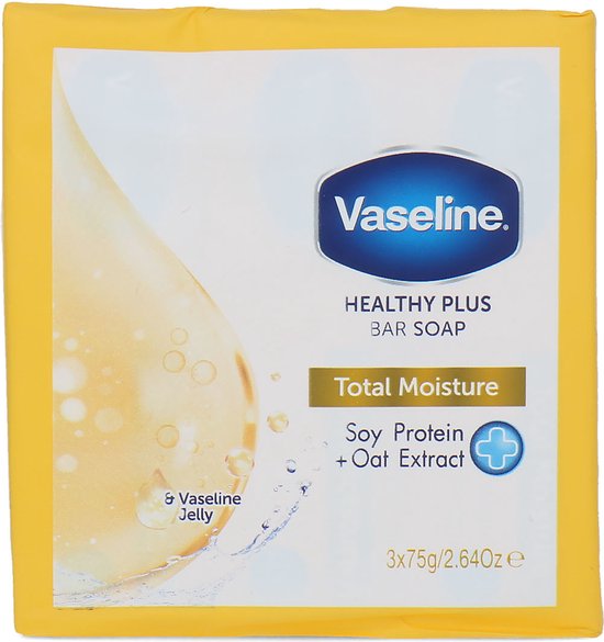 Vaseline Healthy Plus Bar Soap Total Moisture - 3 x 75 gram van Merkloos