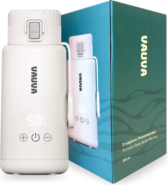 VAUVA Draagbare Baby Flessenwarmer voor onderweg - Verwarm melk van 37° tot 50° en houd deze op temperatuur - Universeel van VAUVA