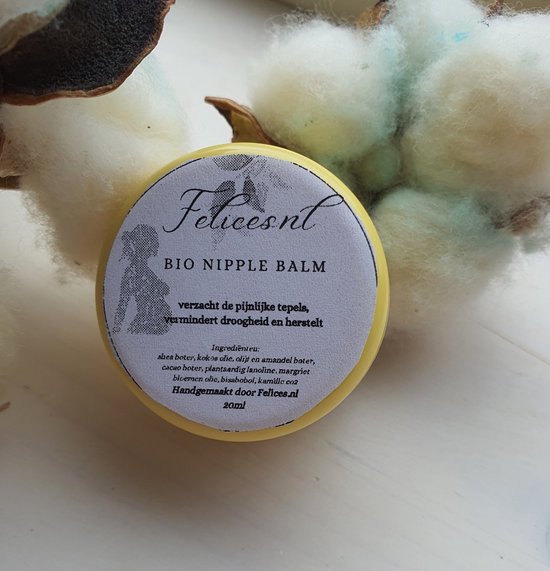 Vegan nipple balm - bio tepel balsem voor pijnlijk - droge huid 20ml van Merkloos