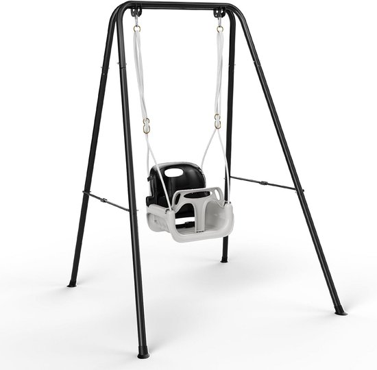 Veilige 2-in-1 Babyschommel met Metalen Standaard voor Binnen en Buiten