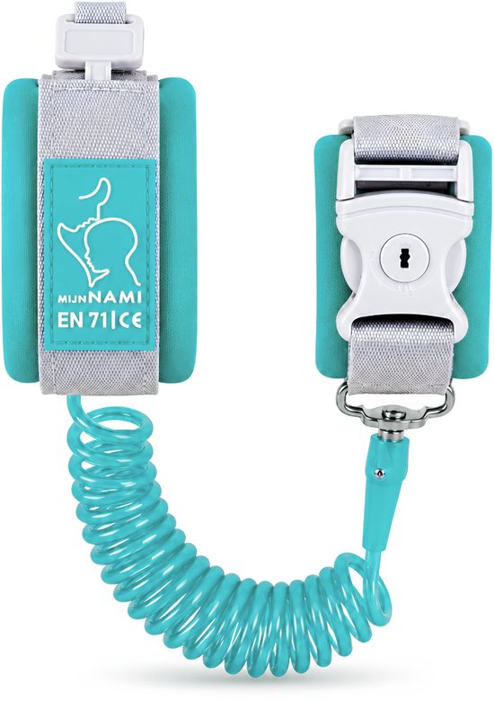 Veiligheidsbandje voor kinderen - Polsbandje met slot - 2 meter - Mint - One size
