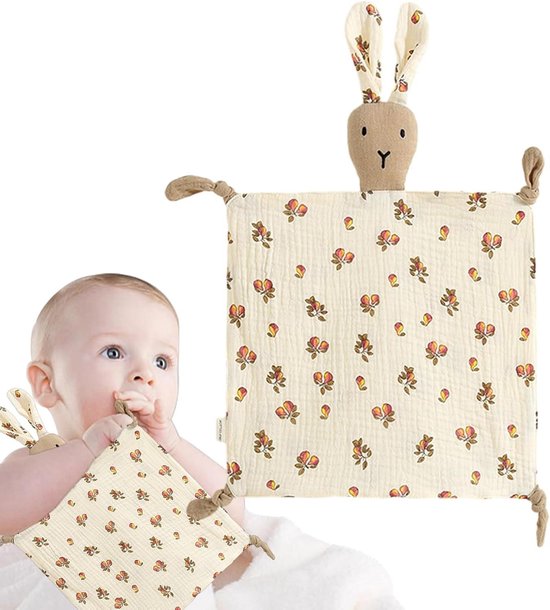 Veiligheidsdeken Kinderen - Knuffeldoek Kalmerend - Kind Kalmeren - Konijn Vorm - 27 cm - Multicolor van Merkloos