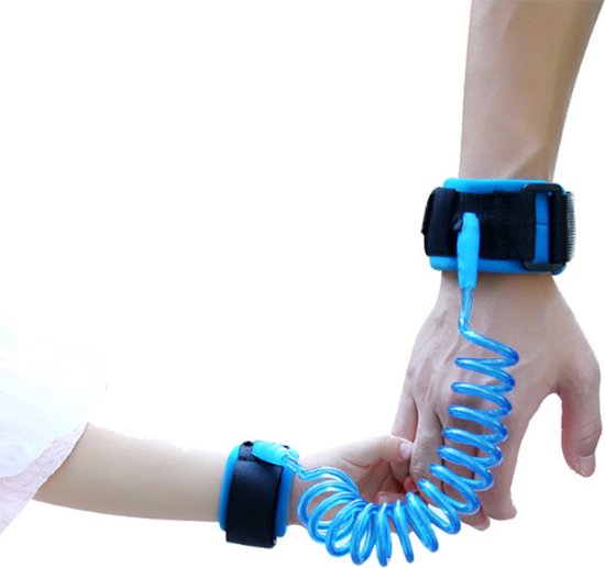 Veiligheidstuigje voor kinderen - Polstuigje - Polsband kinderen - Looplijn Peuter - Anti Wegloop Armband - 1,5 meter - Blauw van Merkloos