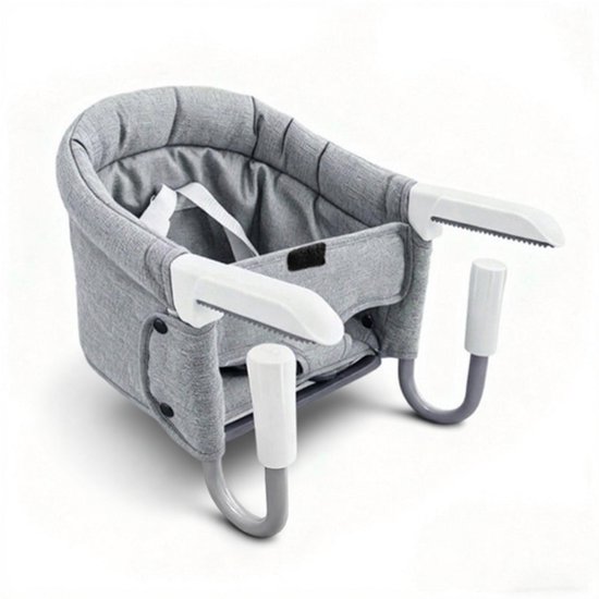 Vellix Kinderstoel Baby – Opvouwbare Tafelhangstoel met Draagtas – Inklapbare Eetstoel – Grijs – Kinderzetel - Baby Eetstoel van Merkloos