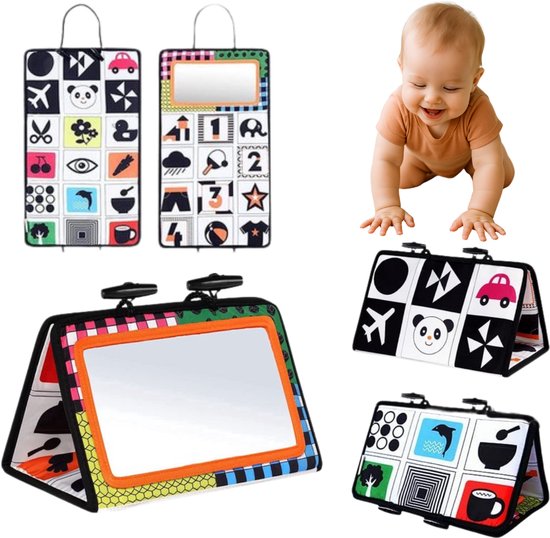 Velours Max® - Kijk en Knisperboekje Baby - Knisperboekje - Baby - Tummy Time - Visuele en Motorische Ontwikkeling - Zelfbewustzijn Baby - Educatief Speelgoed - Montessori Speelgoed - Baby Speelgoed - Speelgoed 1 Jaar - Speelgoed 2 Jaar van Merkloos