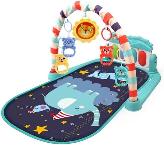 Velox Goods VL-504 Baby Gym met Fitness Piano - Speelkleed voor Baby's vanaf 3 Maanden - Educatief Activiteitencentrum met Muziek, Licht en Verwijderbare Speeltjes - Perfect voor Motorische Ontwikkeling en Plezier van Velox
