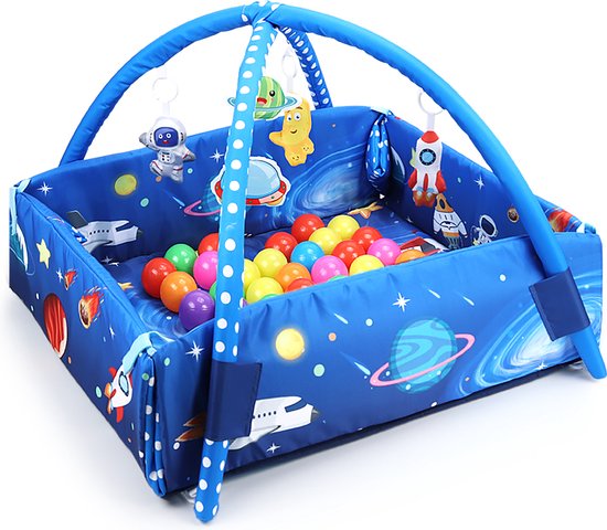Velox Goods VL-505 Baby Speelkleed met Ruimtemotief – 5-in-1 Gym, Ballenbak en Activiteitenmat voor Baby's van Velox