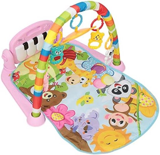 Velox Speelkleed baby met boog- Speelmat met boog - Activiteitenboog - Activiteitenboog voor baby's - 4-in-1 roze van Velox
