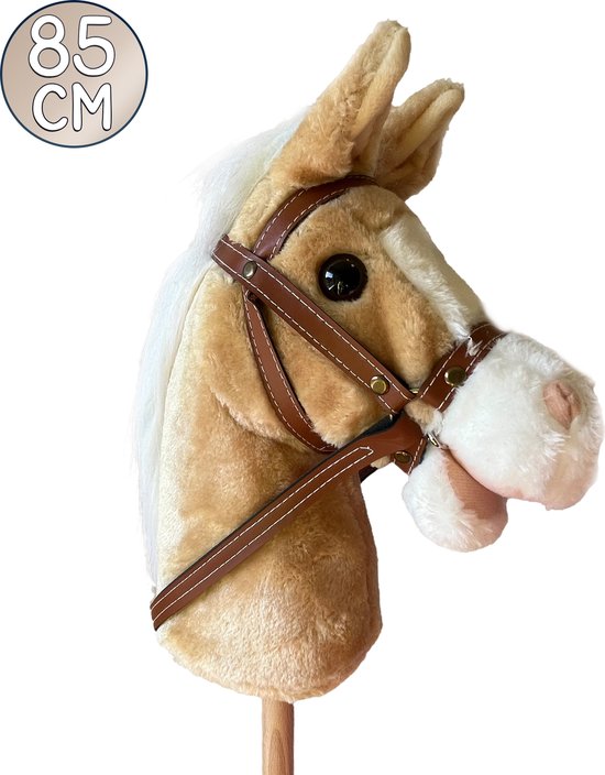 Venditoy® Hobbyhorse Stok Paard - Licht Bruin Stokpaardje - Houten Speelgoed Peuter - Buitenspeelgoed - Hobby Horse Spullen - 85 CM - Caramel van Venditoy®