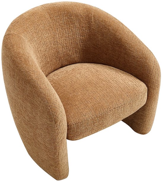 Vente-unique Kinderfauteuil in kamelkleurige chenillestof ROMICOU