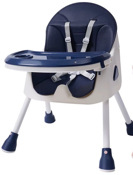 Venzor - Opvouwbare Babystoel – Verstelbaar – Blauw - 5‑Punts Gordel – 6 mnd tot 6 jaar – 80 kg Draagkracht