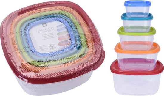 Verhoudbakjes 5 stuks verschillende maten van VER