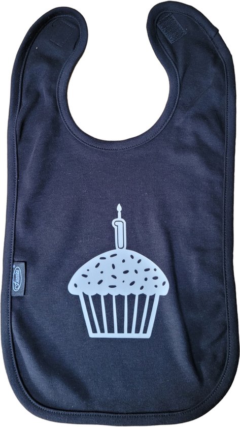 Verjaardag - slab - cupcake -  geschenk -  baby  - peuter- knoeien van VER