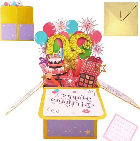 Verjaardagskaart 40 Jaar, Pop-up 3D Kaart met Envelop, Perfect Cadeau voor Vrouwen, Mannen en Vrienden