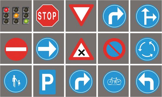Verkeersborden Tegels Speelkleed, 15st. van VER