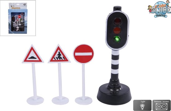 Verkeerslicht met Verkeersborden van Mentari