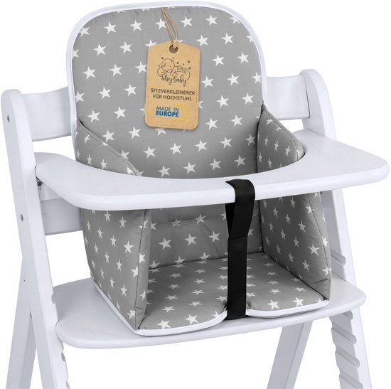 Verkleiningskussen Kinderstoel High Chair Seat Reducer - Universele Bekleding Hauck Stokke Babystoel Zitkussen Voedingstoel Cover Stoelopvulling Grijs Met Sterren