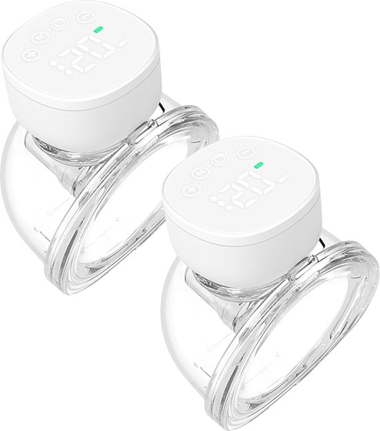 Verkoop Nederland® - 2 Stuks - Draagbare Borst Pomp - Handsfree - Elektrische Borstkolf - 180Ml Opslag - 60Db - Accu duur 1.5uur - Massage Functie - Stille Onzichtbare Borstkolf - 3 Modi 9 Niveaus - Van Zuigkracht - 180Ml Capaciteit - Wit van VER