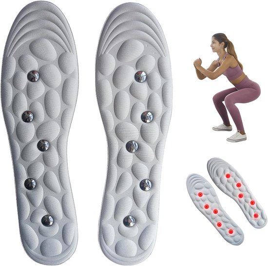 Verlies Gewicht met Magnetische Acupressure Inlegzolen voor Pijnlijke Voeten, Comfortabel en Ademend, Maat 35-45