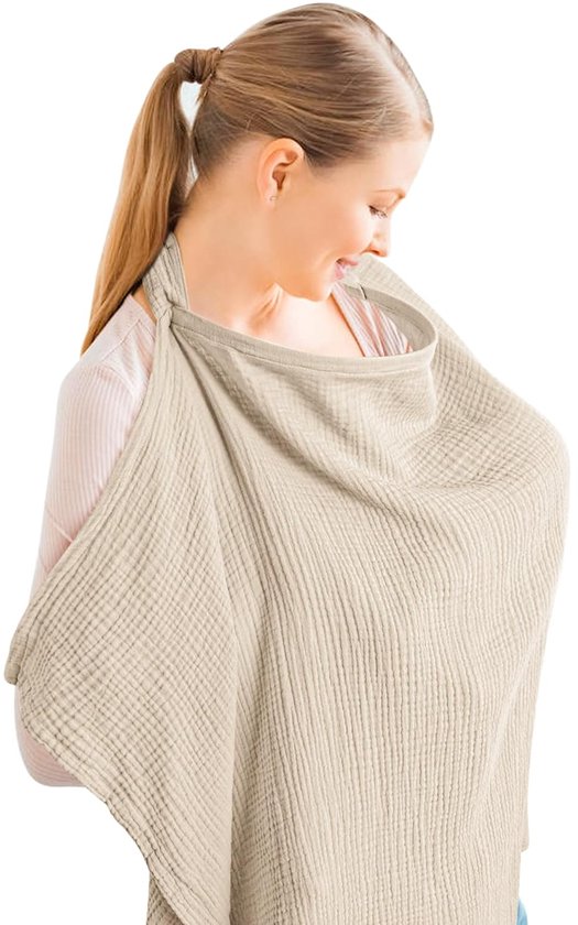 Verpleegdoek - Babyvoedingsmousseline - Verpleeghoes - 75*95cm - Ademend - Katoenen Verpleeghoes - Verpleegsjaal - Voor Moeder Verpleegschort - Multifunctionele Autostoelkap (Khaki) van Gumii.