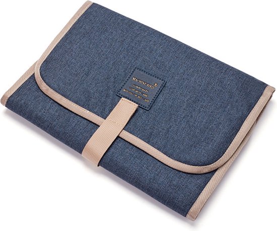Verschoonmatje voor Onderweg - Donker Blauw - Verschoningsmatje Baby - Waterbestendig - Opvouwbaar - Clutch Verschoonmat van VER