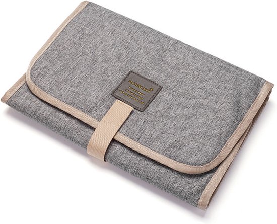 Verschoonmatje voor Onderweg - Grijs - Verschoningsmatje Baby - Waterbestendig - Opvouwbaar - Clutch Verschoonmat van VER