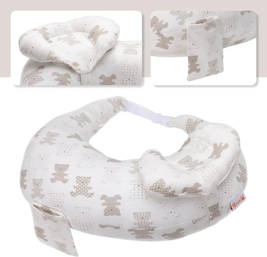 Verstelbaar en Ergonomisch Borstvoedingskussen- Klein Borstvoedingskussen- Zwangerschapskussen- 100% Katoen Afneembare en Wasbare Hoes- 45º Anti-reflux Babykussen voor Maximaal Comfort. van VER