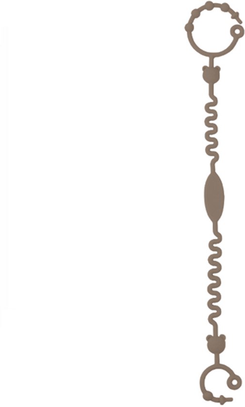 Verstelbare bandjes - Ketting - Koord - Silicone - rekbare veiligheidsriempjes voor speelgoed - Aan de kinderwagen - Kinderstoel - Autostoel - Anti weggooi - Bekercatcher - Baby - 40cm - Beer - Bruin van Kaisz.