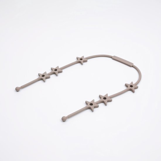 Verstelbare bandjes - Ketting - Koord - Silicone - rekbare veiligheidsriempjes voor speelgoed - Aan de kinderwagen - Kinderstoel - Autostoel - Anti weggooi - Bekercatcher - Baby - 50cm - Ster - Bruin van VER