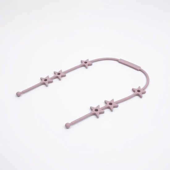 Verstelbare bandjes - Ketting - Koord - Silicone - rekbare veiligheidsriempjes voor speelgoed - Aan de kinderwagen - Kinderstoel - Autostoel - Anti weggooi - Bekercatcher - Baby - 50cm - Ster - Rose van VER
