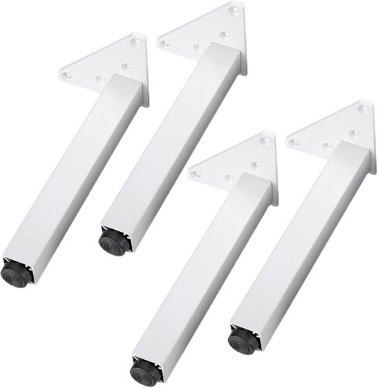 Verstelbare meubelbenen - Meubel risers - Meubels verhogen - Heavy duty constructie - 20 cm hoogte - Zilverkleurig