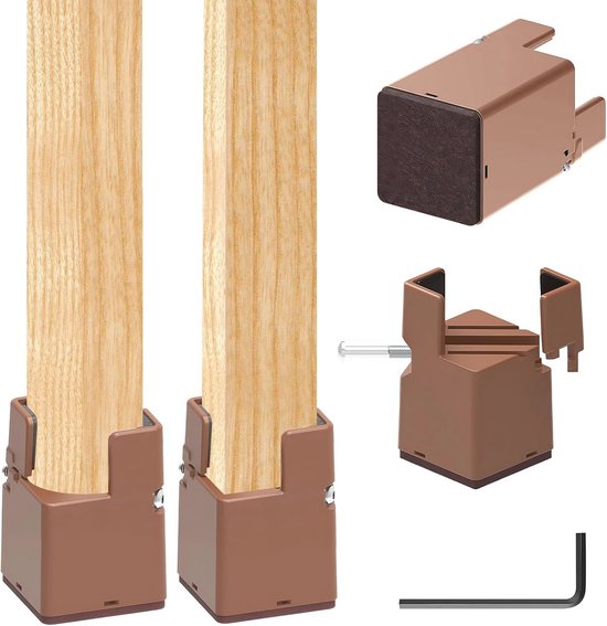 Verstelbare Meubelverhogers 5cm - Zwaar Belastbaar met Schroefklemmen voor Stoelen en Bedden van Merkloos
