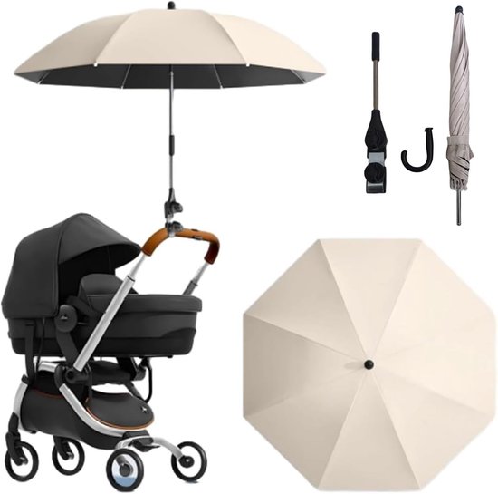 Verstelbare Parasol voor Kinderwagens en Buggy's - UV Bescherming, Zonnescherm en Universele Klem voor Optimale Schaduw