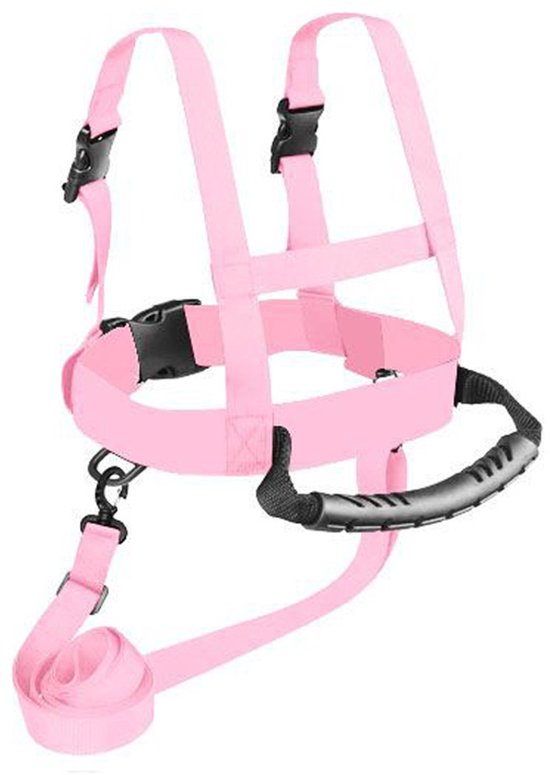 Verstelbare skiveiligheidsgordel - Kinderski-riem - Trainingsriem voor buitenschaatsen - Hulptrekkoord voor beginners - Controle van de beginnerssnelheid - Geschikt voor schaatsen, rolschaatsen en skiën - Roze van Kenley