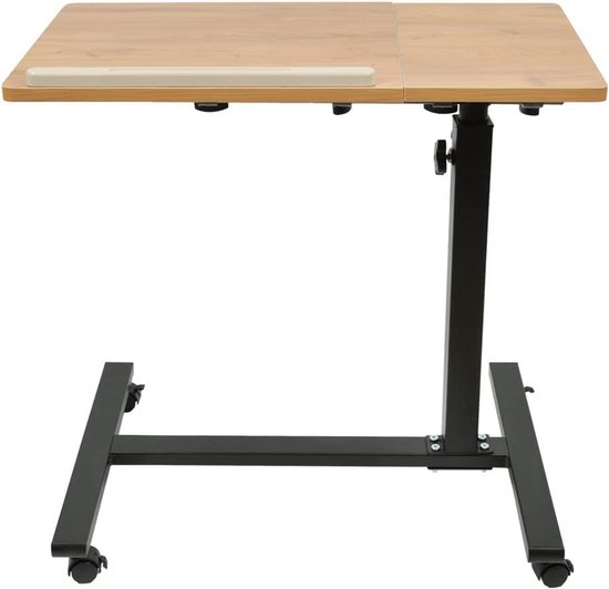 Verstelbare Zorgtafel Over Bank met Wielen en 2 Dienbladen