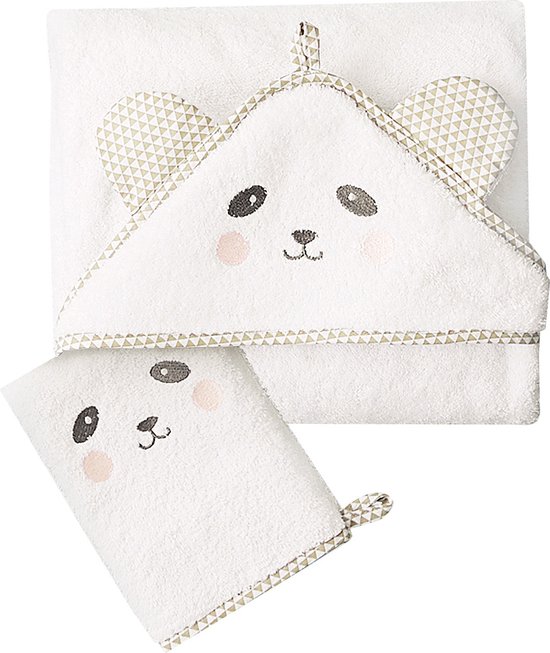 Vertbaudet Babybadcape met capuchon en geborduurde dieren van VER