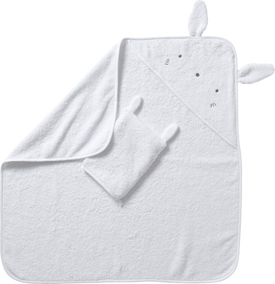 Vertbaudet Badcape + washandje van biologisch katoen van VER