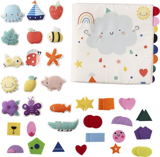 Vertbaudet Boek met vormen en kleuren in stof van Merkloos