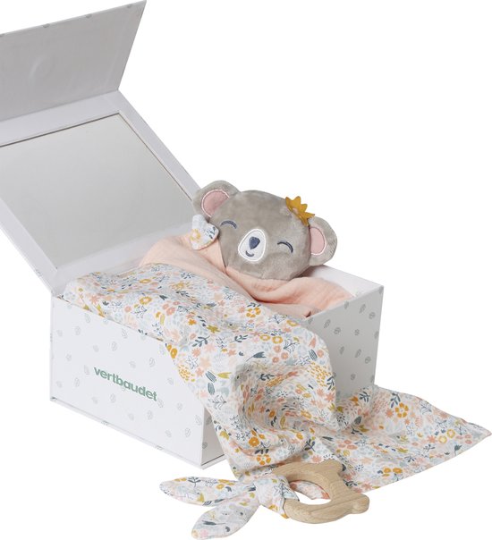 Vertbaudet Geschenkdoos met 3 stuks: slaapzak + knuffel + rammelaar van Vertbaudet