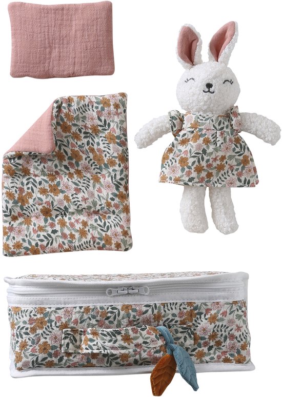 Vertbaudet Koffertje met knuffel RETRO FLOWER van Merkloos